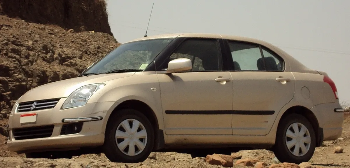Swift Dzire — chauffeur-driven vehicle available for hire from Dibrugarh